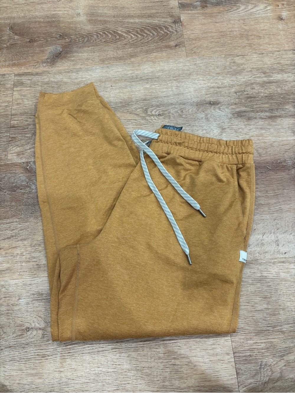 Vuori Kids Mustard Drawstring Joggers with Gray Drawcord